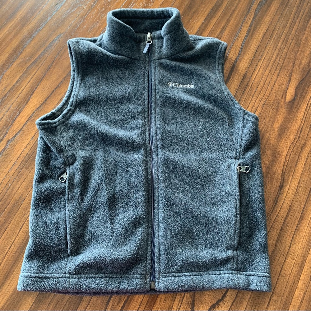 Kids Columbia Unisex Gray Fleece Vest Small S